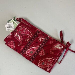 Vera Bradley Mesa Red Paisley Medium Bow Cosmetic Bag New